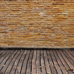 brick wall and wood panel decorated house