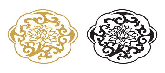 vintage Chinese pattern with flower