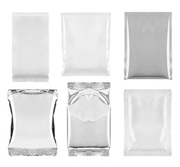 aluminum white bag package food template