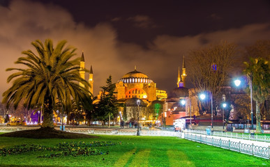 Fototapeta na wymiar View of Hagia Sophia in Istanbul - Turkey