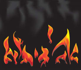 fire on a black background