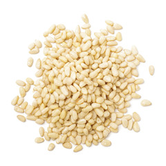 Pile of pine nuts isolated on the white background