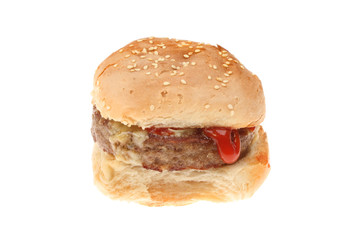 Burger with ketchup
