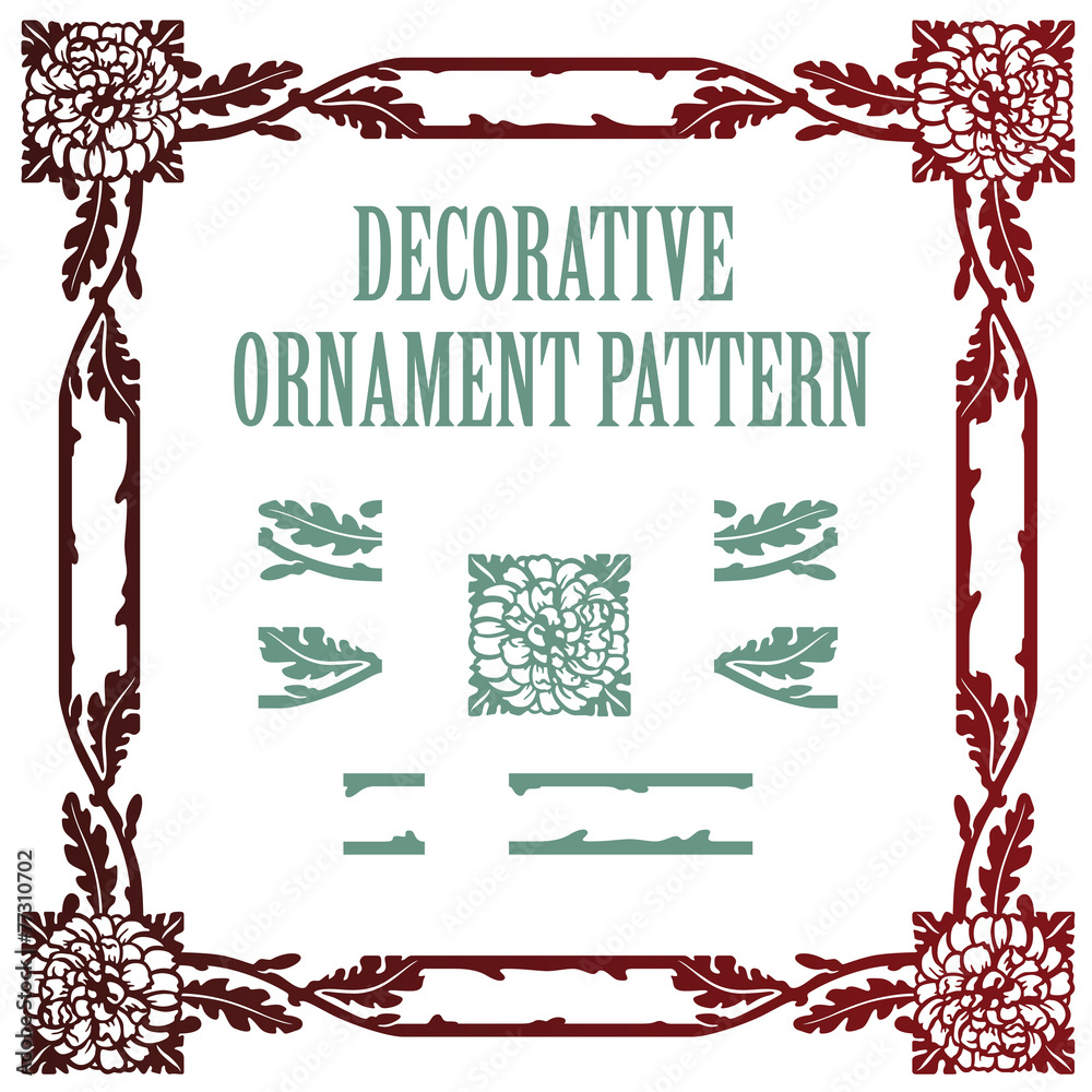 Wall mural vector element flowers for creating borders & frames