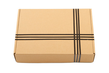 Gift box with ribbon bow and. Isolated on white