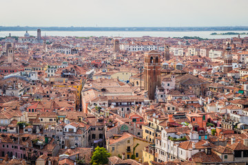 Fototapeta na wymiar Venice cityscape - panoramic view from St Mark's Campanile