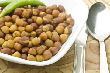 Chickpeas or chole  on bowl