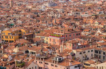 Fototapeta na wymiar Cityscape of Venice - bird's eye view on residential district