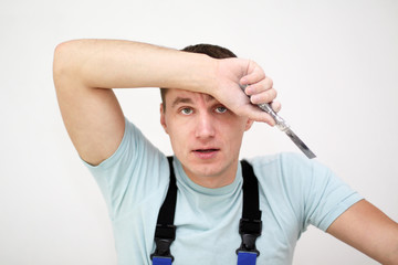 Tired plasterer