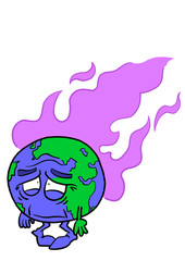 Planet Earth with fumes