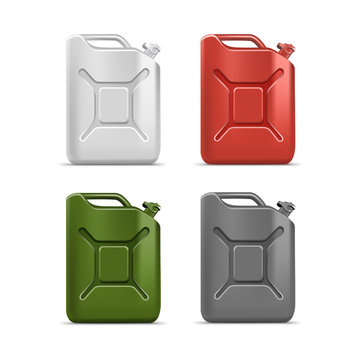 Vector Set of Blank Jerrycan Canister Gallon
