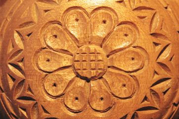 Carved wood flower