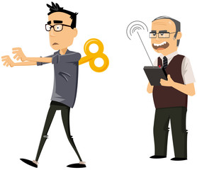 homme moderne agissant en robot