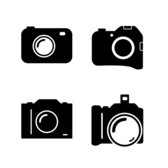 Set of four icons with camera