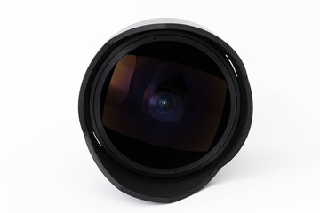 Camera lens fish-eye close-up