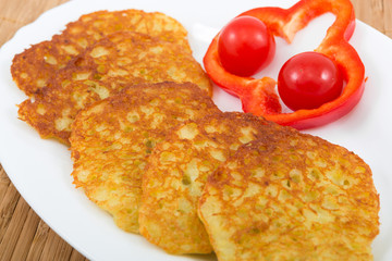Potato pancakes with vegetables