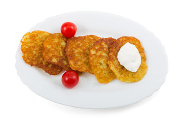 Potato pancakes with vegetables
