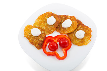 Potato pancakes with vegetables
