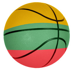 Basketball ball with flag of Lithuania