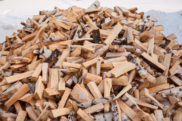A Stockpile of Sawed Wood Ready to Use as Firewood