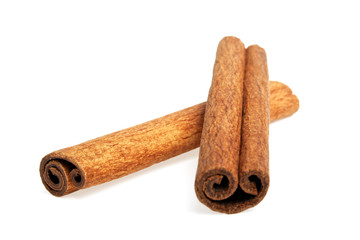 Cinnamon sticks isolated on white background