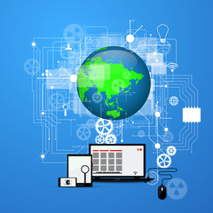 The concept of the Internet, social networking.