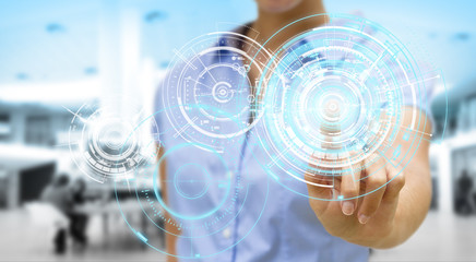 Businesswoman solution concept