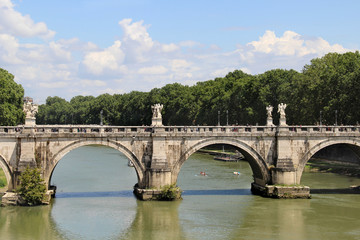 Beautiful view of Rome bridge of angels