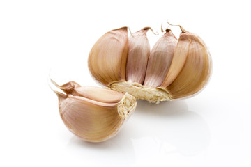 Garlic isolated on the white background.