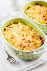 Casserole with pasta and cheese