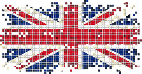 Fototapeta premium British grunge tile flag. Vector illustration