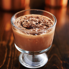 chocolate dessert in parfait dish