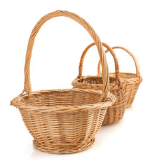 Obraz premium wicker basket on white background