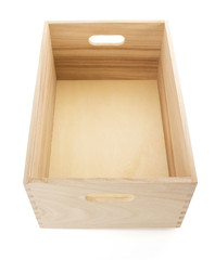 wooden box isolated on white
