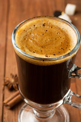 cup of coffee on wood