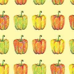 Sweet pepper. Seamless pattern
