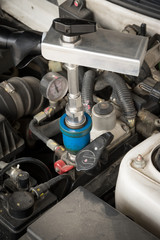 Filling NGV gas to car engine.