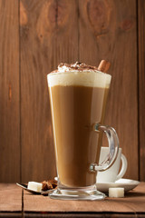 cup of coffee on wood