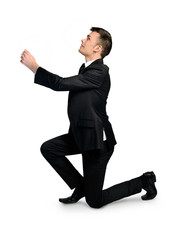 Isolated man offer something