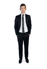 Business man looking camera