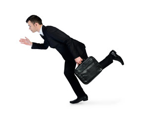 Business man running side