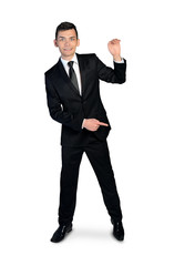 Business man point something