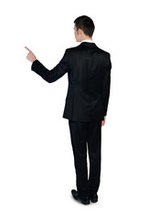 Business man point something
