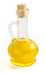 bottle of oil isolated at white