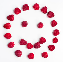 Himbeeren formen ein Smiley