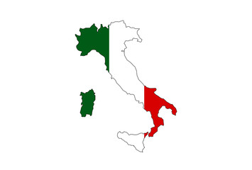 italy flag map