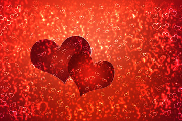 Wallpaper  to Valentine's Day with red hearts