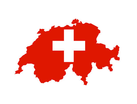 Switzerland Flag Map