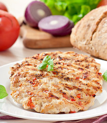 Chicken burgers grilled
