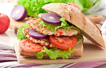 Chicken burgers grilled